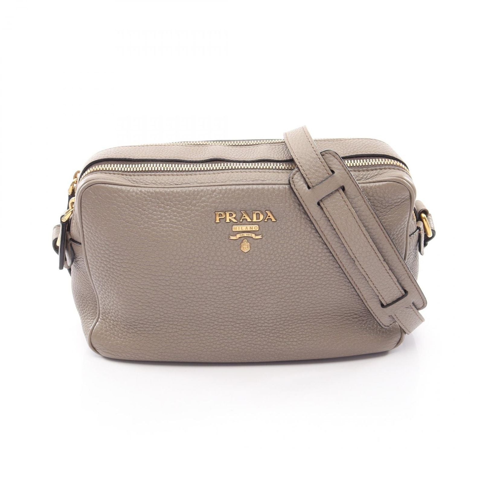 Prada Shoulder Bag Gray Leather