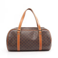 Celine Macadam Brown Canvas Leather Handbag