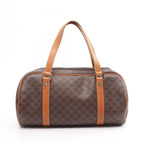 Celine Macadam Brown Canvas Leather Handbag