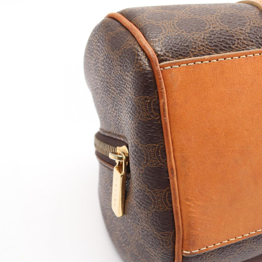 Celine Macadam Brown Canvas Leather Handbag — view 7