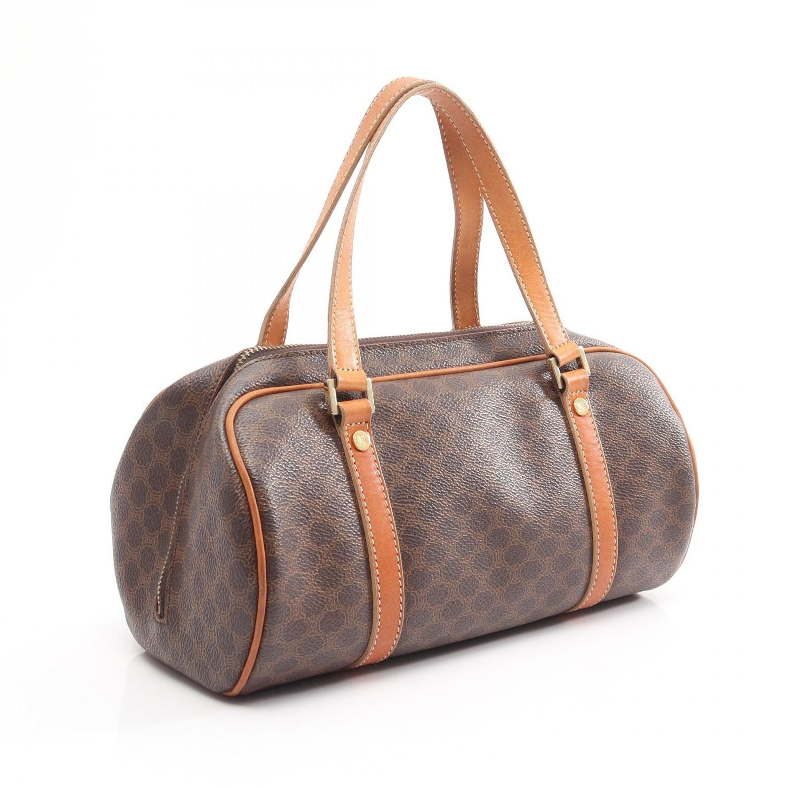 Celine Macadam Brown Canvas Leather Handbag — view 2