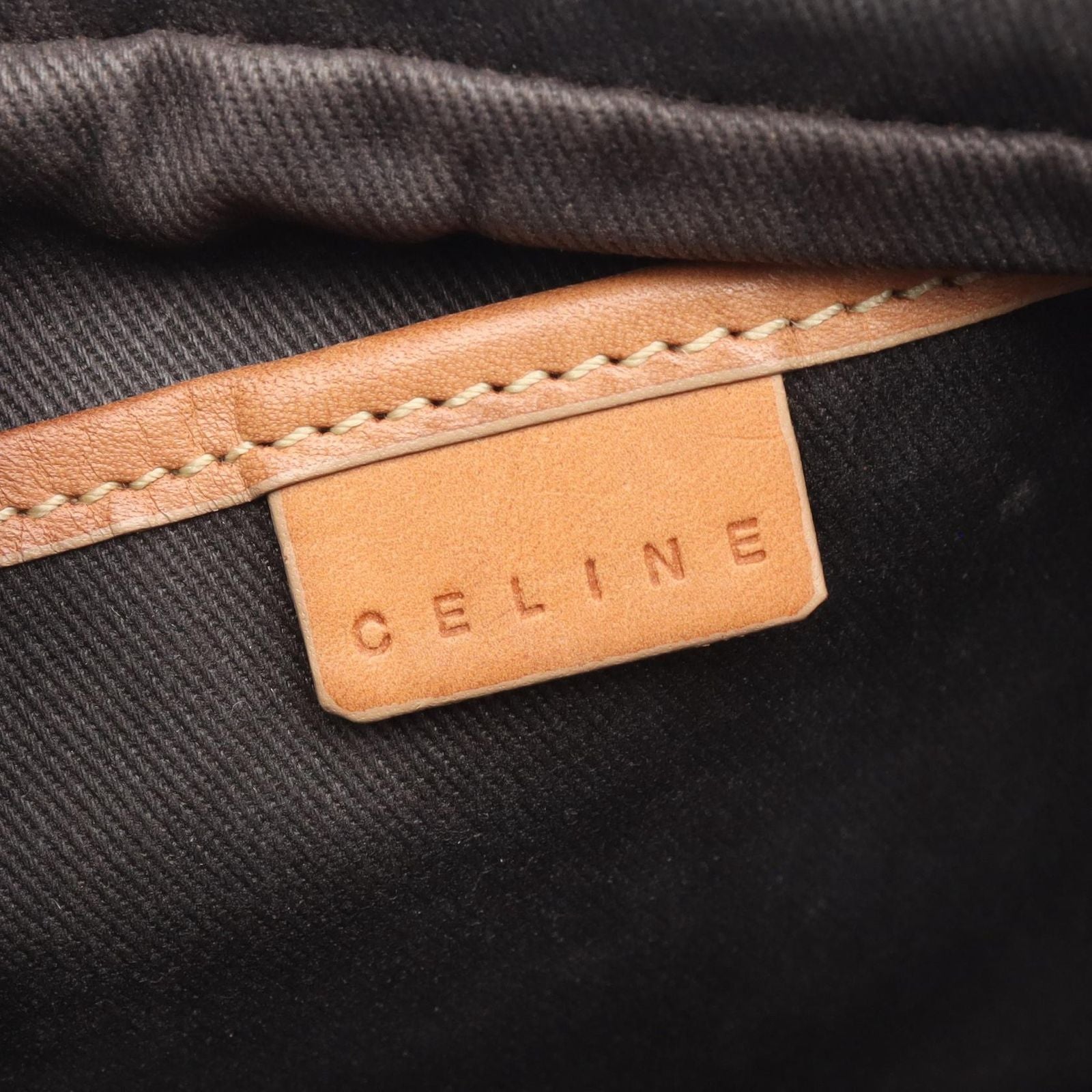 Celine Macadam Brown Canvas Leather Handbag — view 4