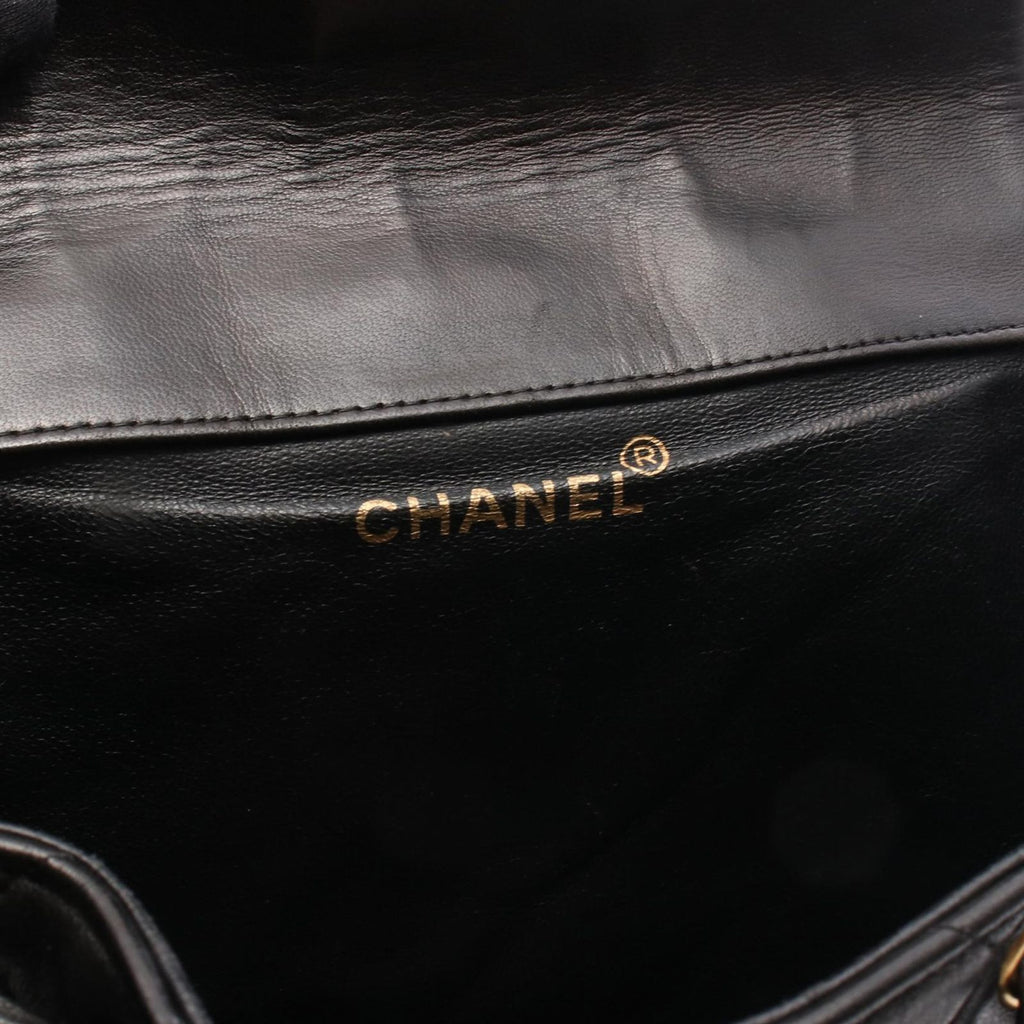 Chanel Backpack Quilted Turnlock Chain Black Lambskin Double — view 4