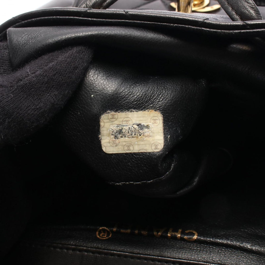 Chanel Backpack Quilted Turnlock Chain Black Lambskin Double — view 5