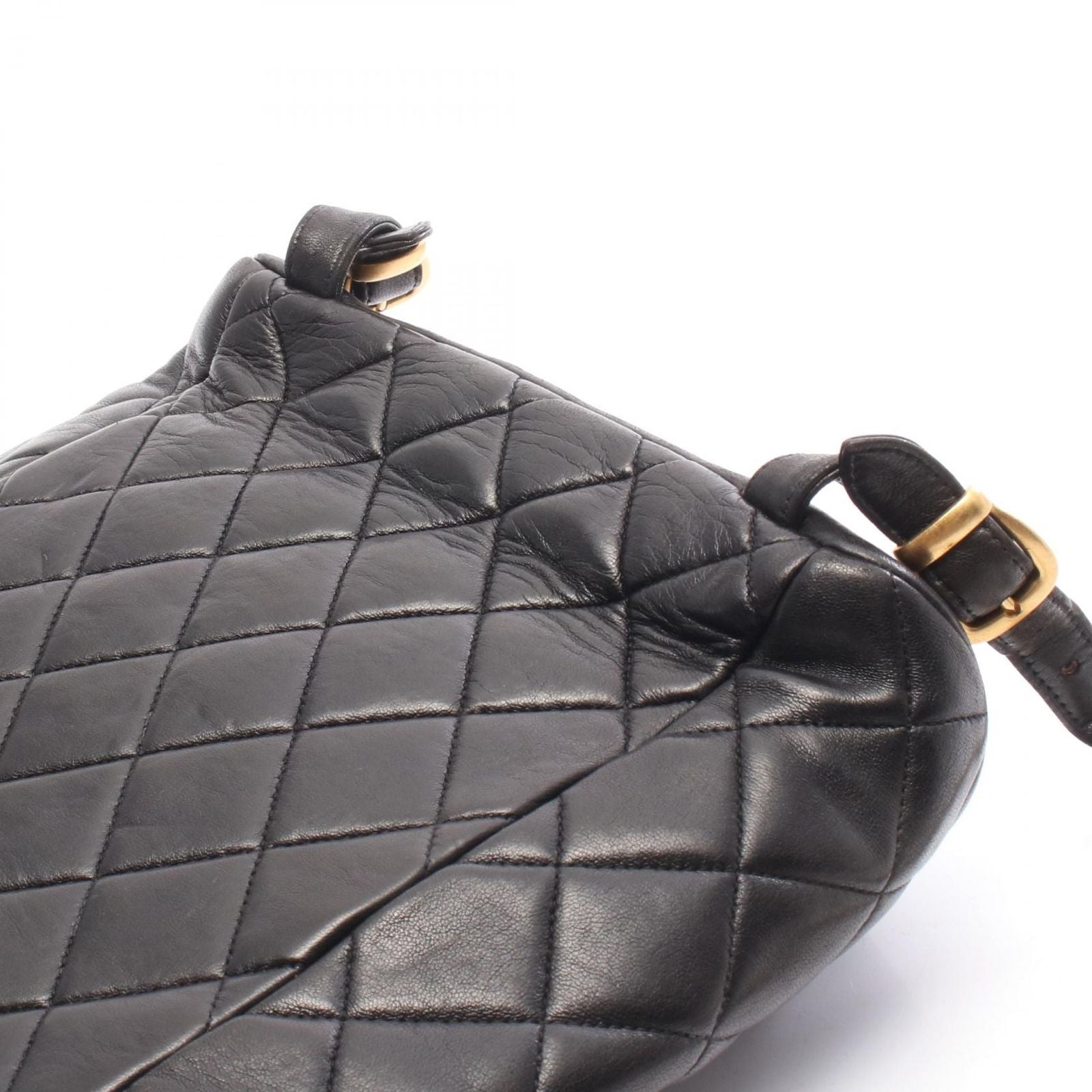 Chanel Backpack Quilted Turnlock Chain Black Lambskin Double — view 8