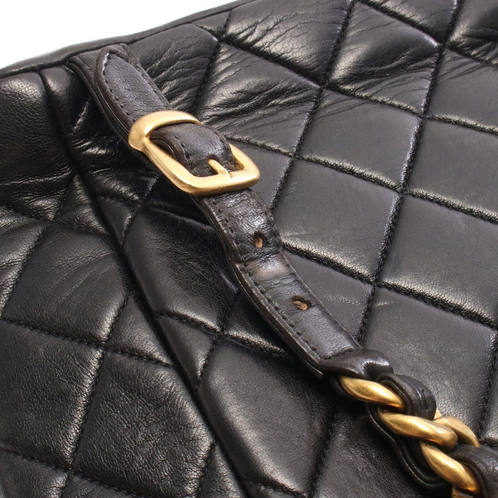 Chanel Backpack Quilted Turnlock Chain Black Lambskin Double — view 7