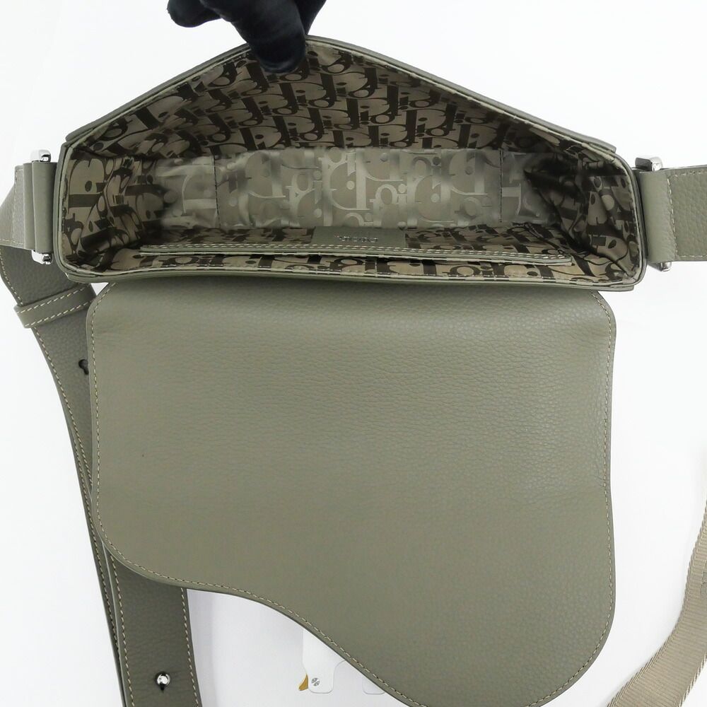 Dior Saddle Messenger Bag with Flap Small Khaki Green — view 5