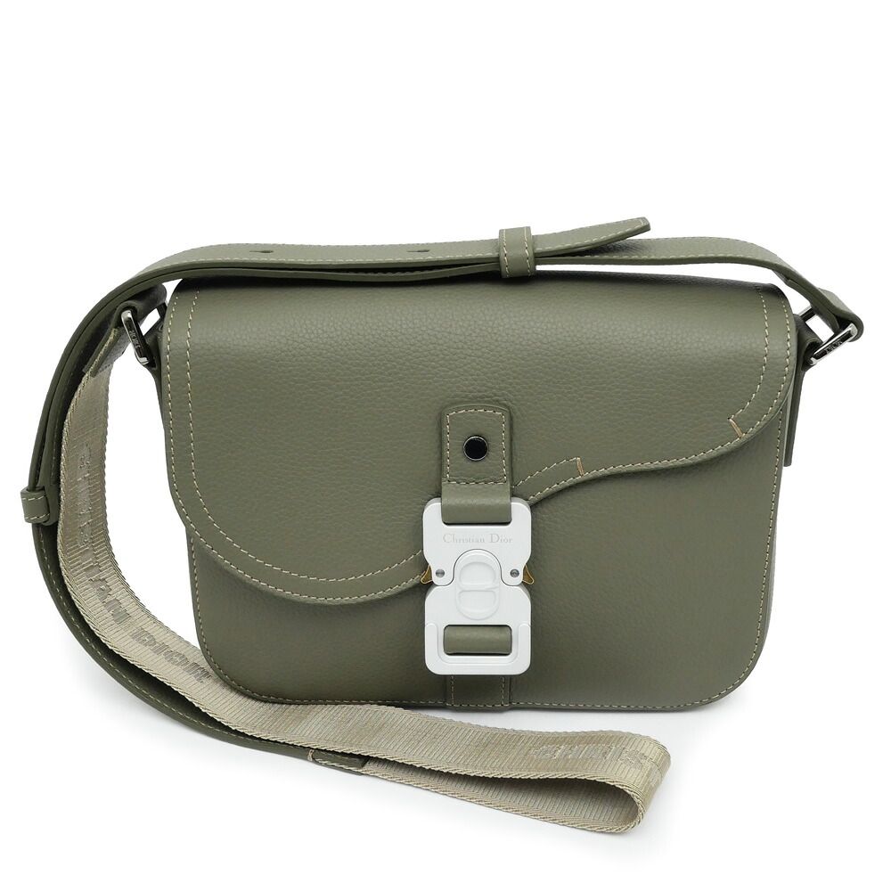 Dior Saddle Messenger Bag with Flap Small Khaki Green