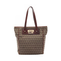 Fendi Tote Bag Zucchino Beige Brown Canvas Leather