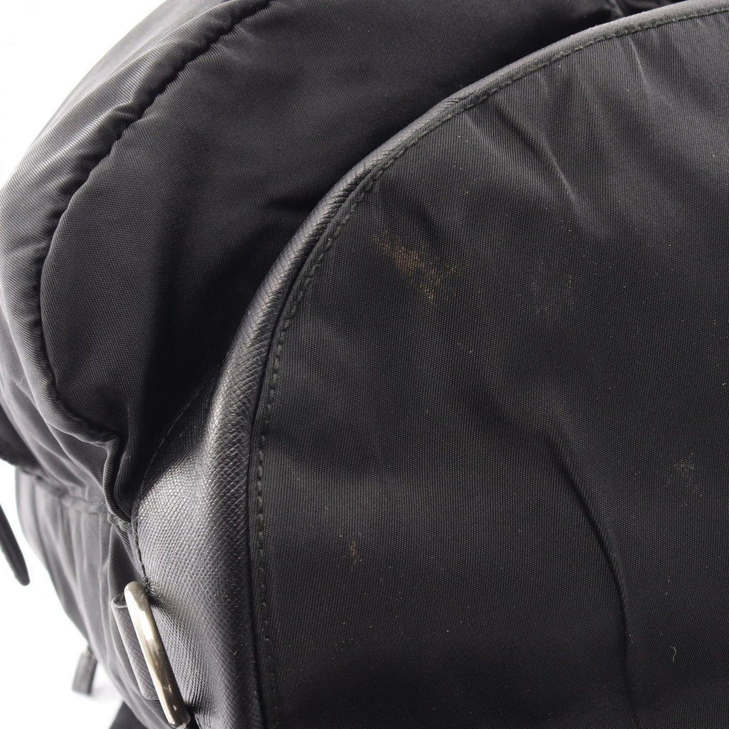 Prada Backpack Viaggio Black Nylon Saffiano Leather Triangle Logo — view 7