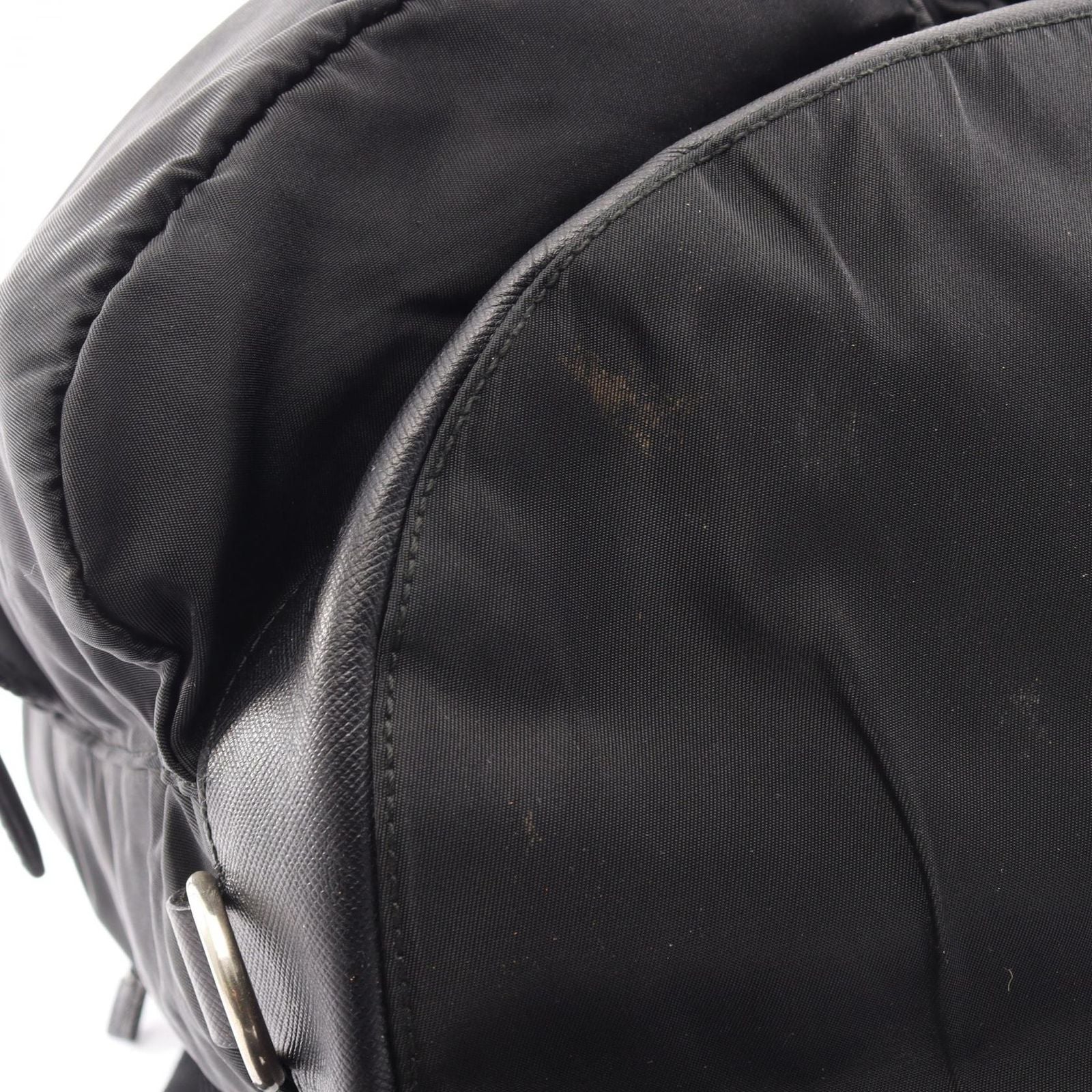 Prada Backpack Viaggio Black Nylon Saffiano Leather Triangle Logo — view 7