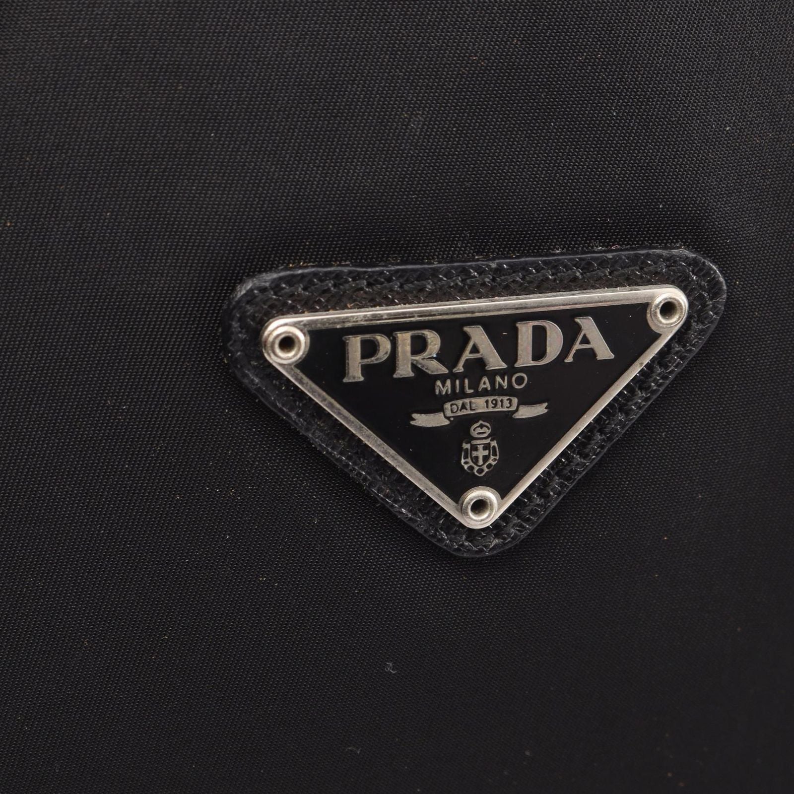 Prada Backpack Viaggio Black Nylon Saffiano Leather Triangle Logo — view 5