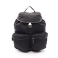 Prada Backpack Viaggio Black Nylon Saffiano Leather Triangle Logo