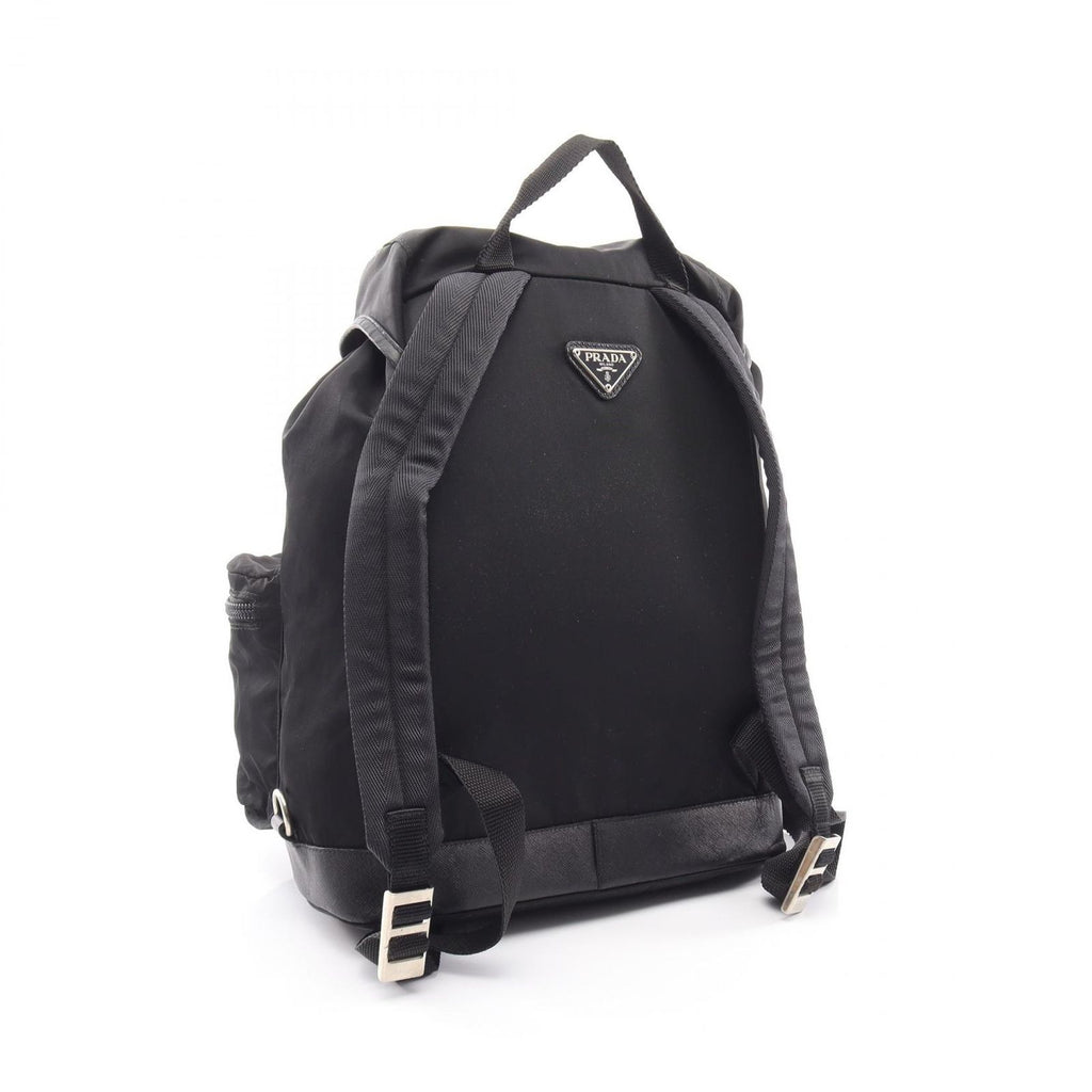 Prada Backpack Viaggio Black Nylon Saffiano Leather Triangle Logo — view 2