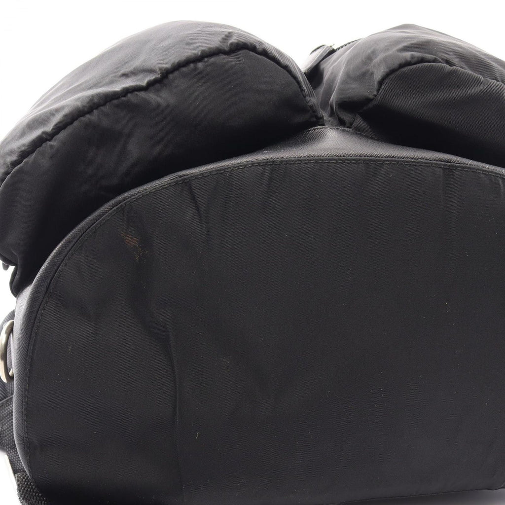 Prada Backpack Viaggio Black Nylon Saffiano Leather Triangle Logo — view 6