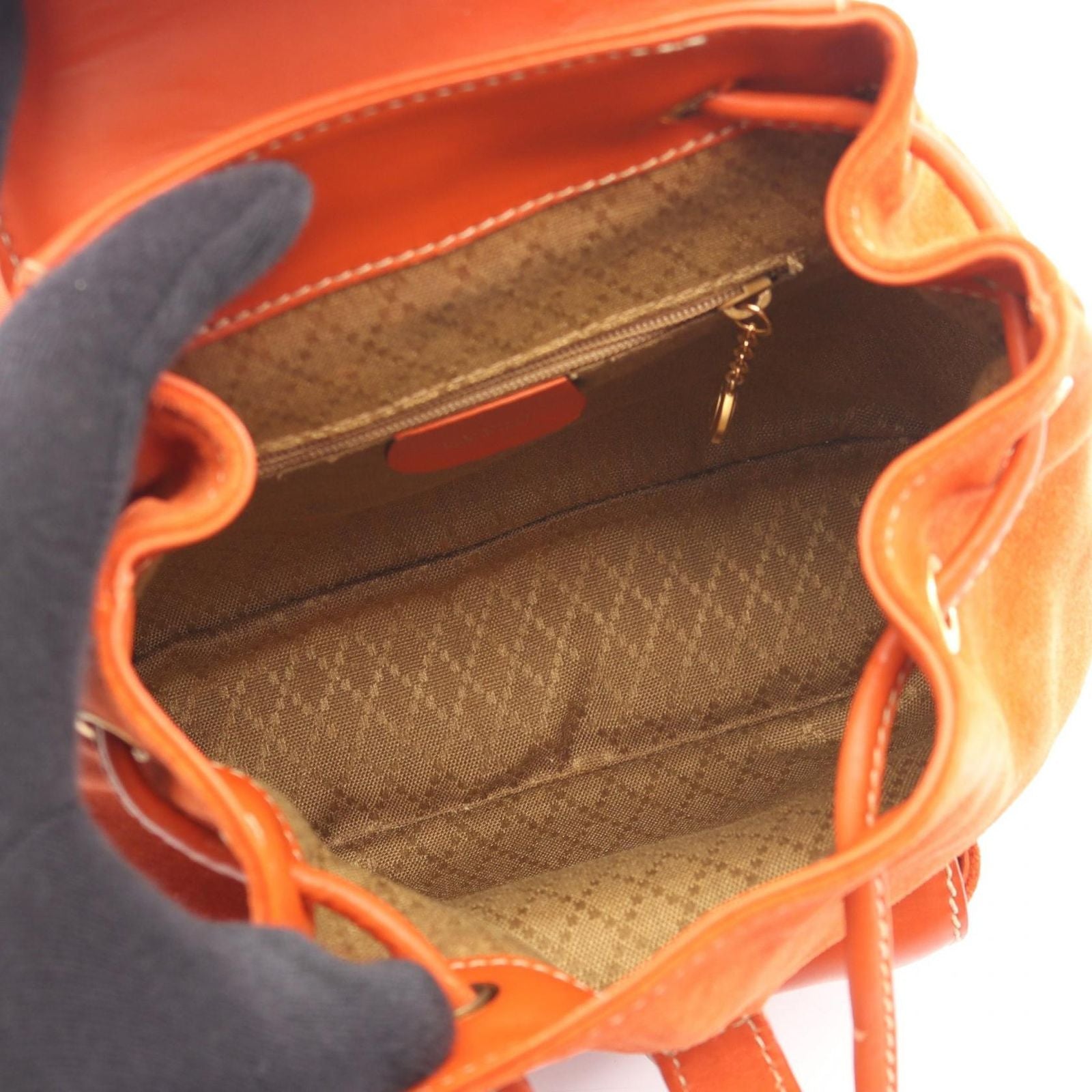 Gucci Backpack Bamboo 003 58 Orange Suede Leather — view 3