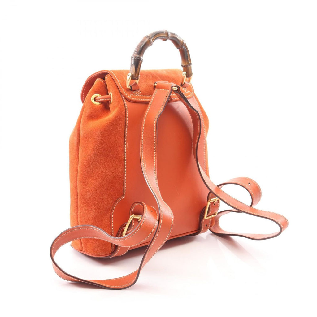 Gucci Backpack Bamboo 003 58 Orange Suede Leather — view 2