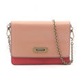 Bottega Veneta Shoulder Bag Red Pink Gray Leather Chain Wallet