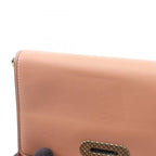 Bottega Veneta Shoulder Bag Red Pink Gray Leather Chain Wallet — view 8