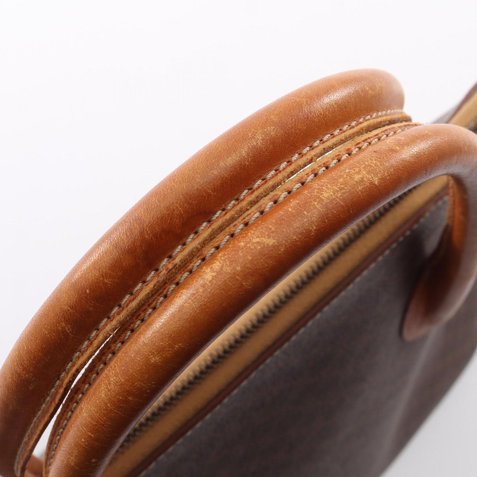 Celine Macadam Brown Canvas Leather Handbag — view 5