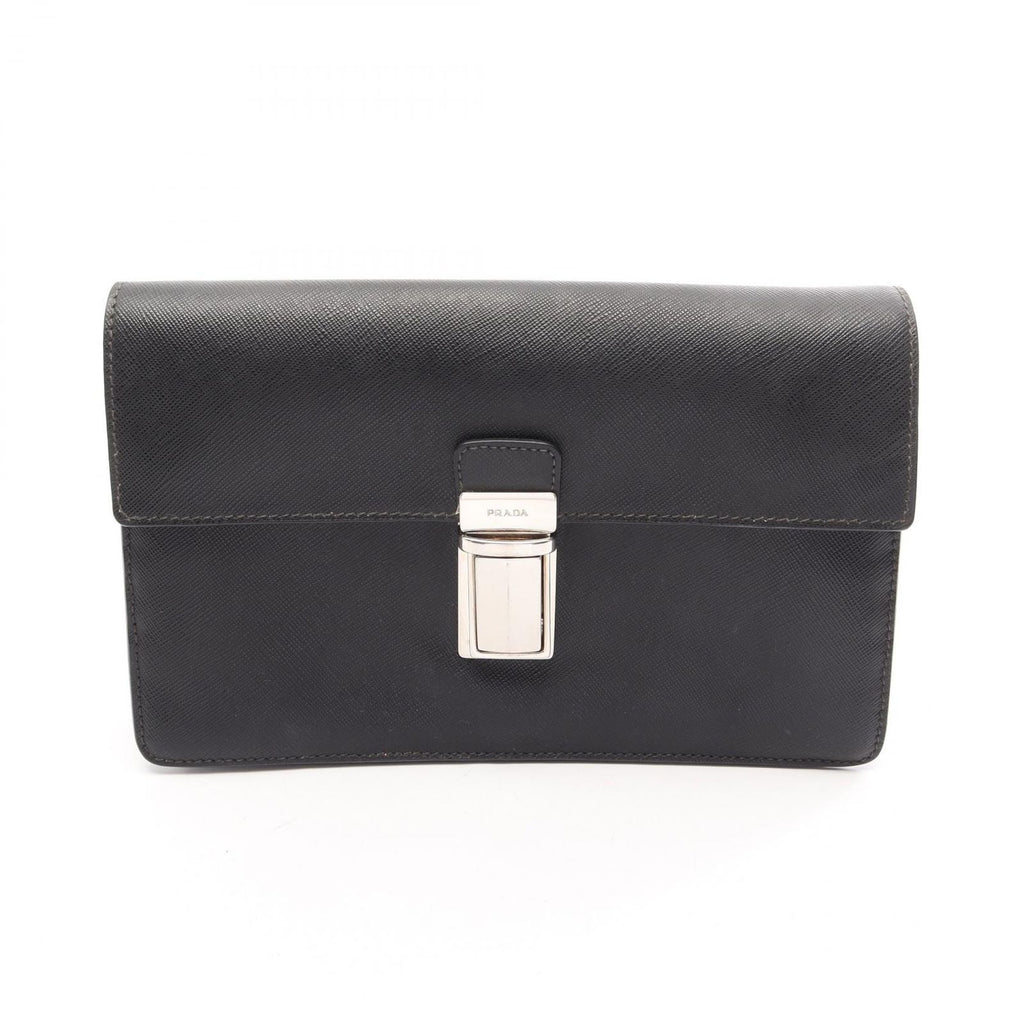 Prada Clutch Black Triangle Logo