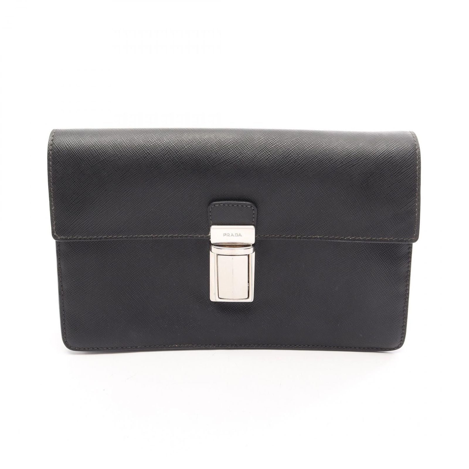 Prada Clutch Black Triangle Logo