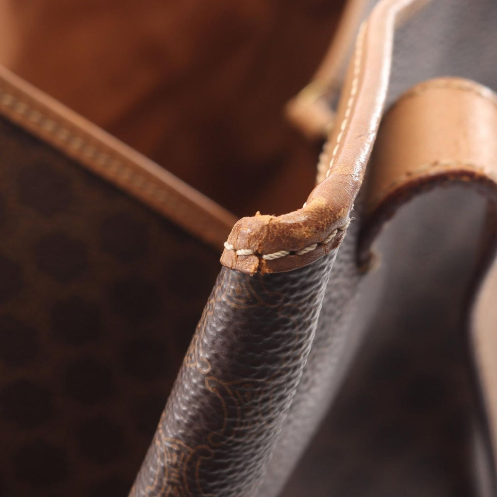 Celine Tote Bag Macadam Brown Canvas Leather — view 8