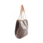 Celine Tote Bag Macadam Brown Canvas Leather — view 2