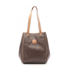 Celine Tote Bag Macadam Brown Canvas Leather