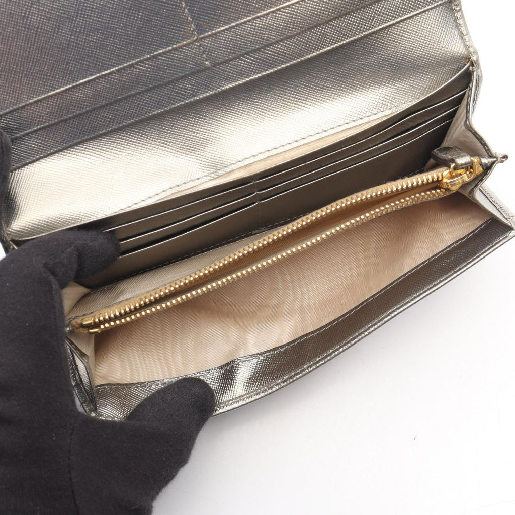 Prada Bifold Wallet Silver Leather — view 3