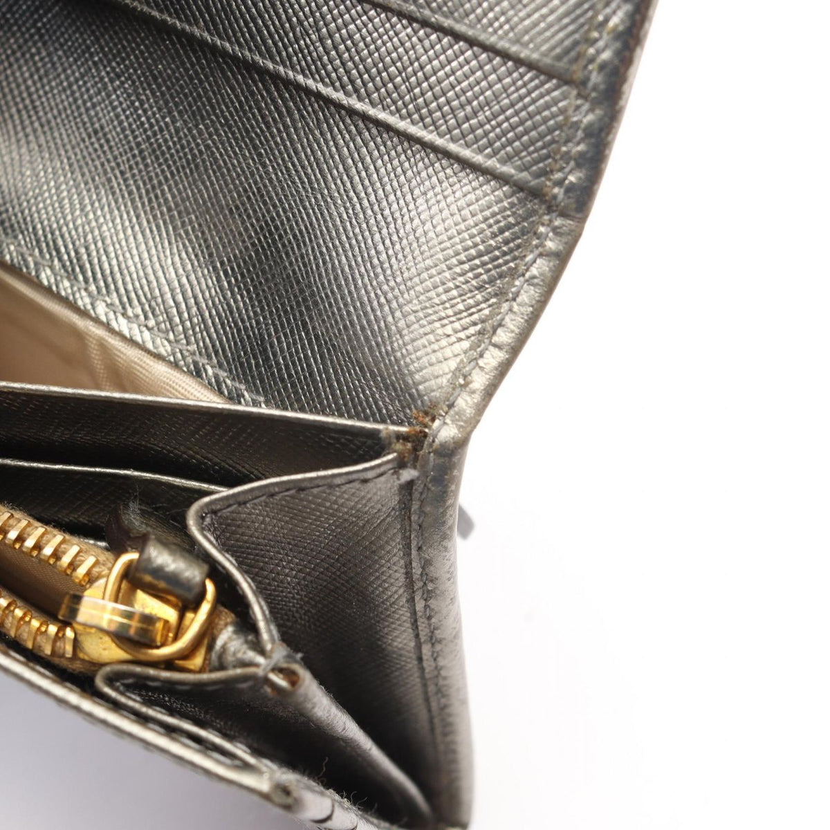 Prada Bifold Wallet Silver Leather — view 8