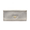 Prada Bifold Wallet Silver Leather