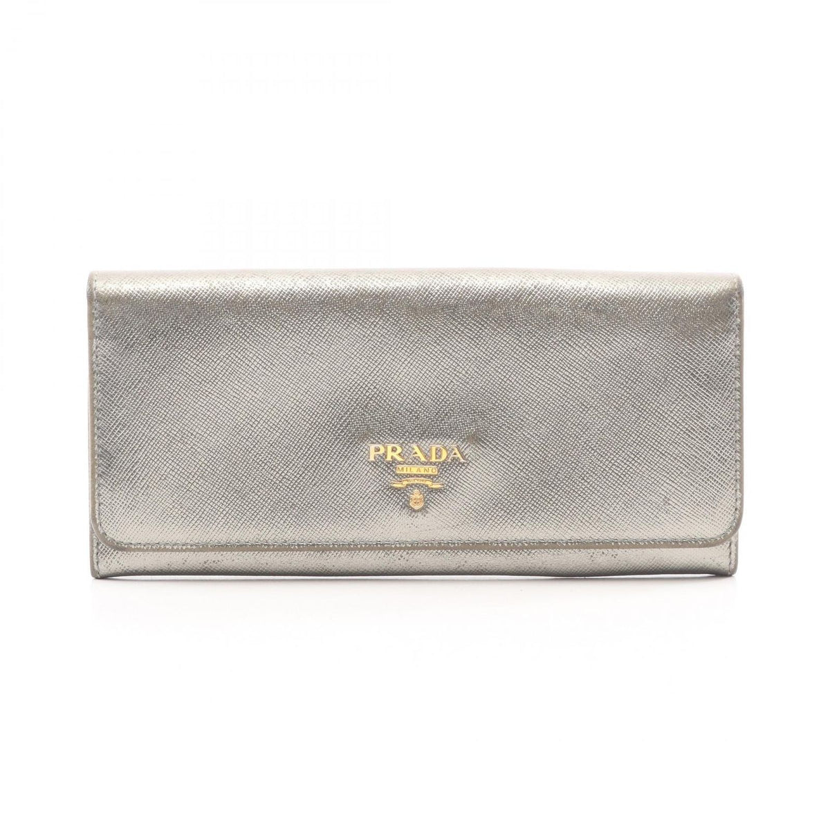 Prada Bifold Wallet Silver Leather