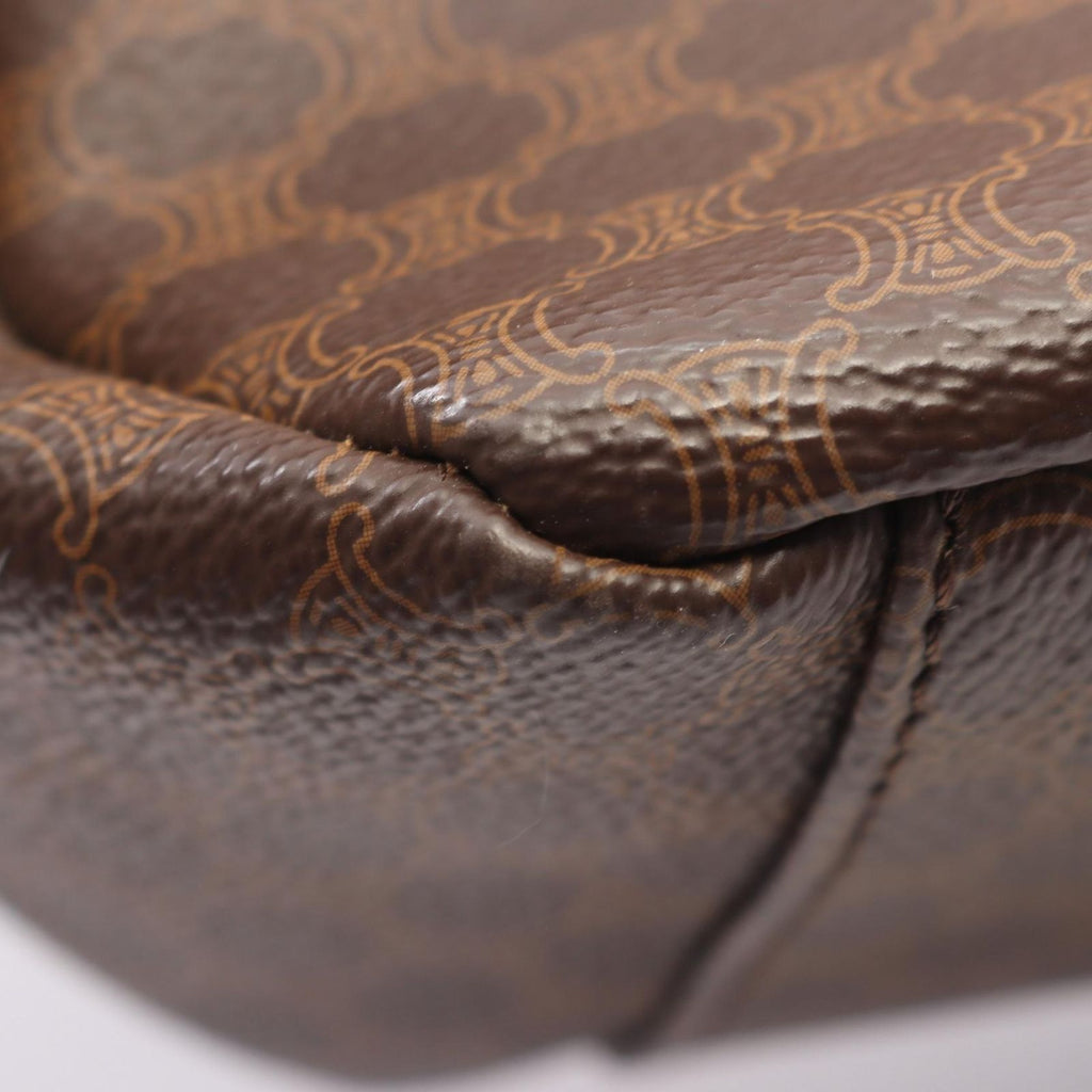 Celine Macadam Brown Canvas Leather Handbag — view 5