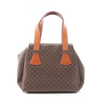 Celine Macadam Brown Canvas Leather Handbag