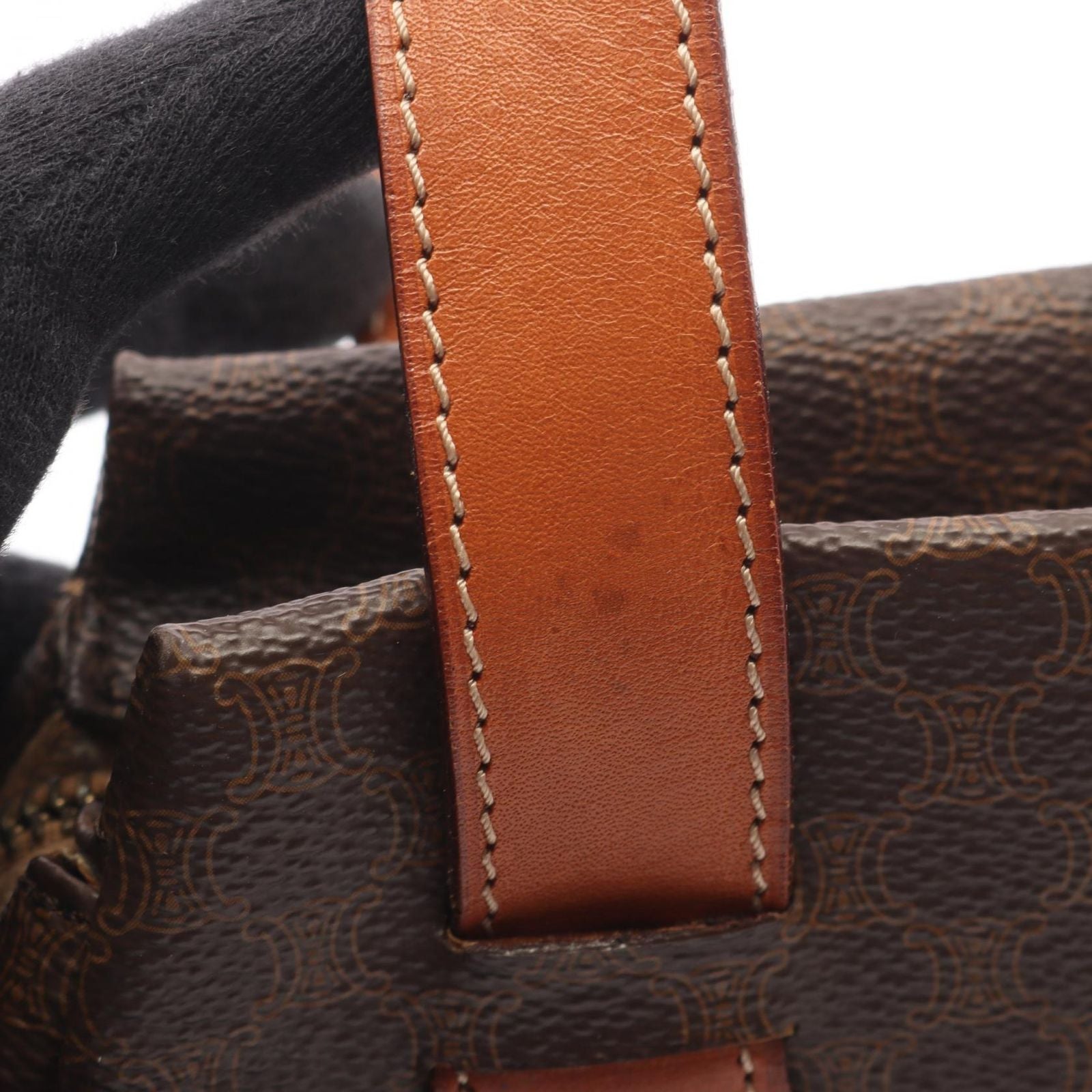 Celine Macadam Brown Canvas Leather Handbag — view 7