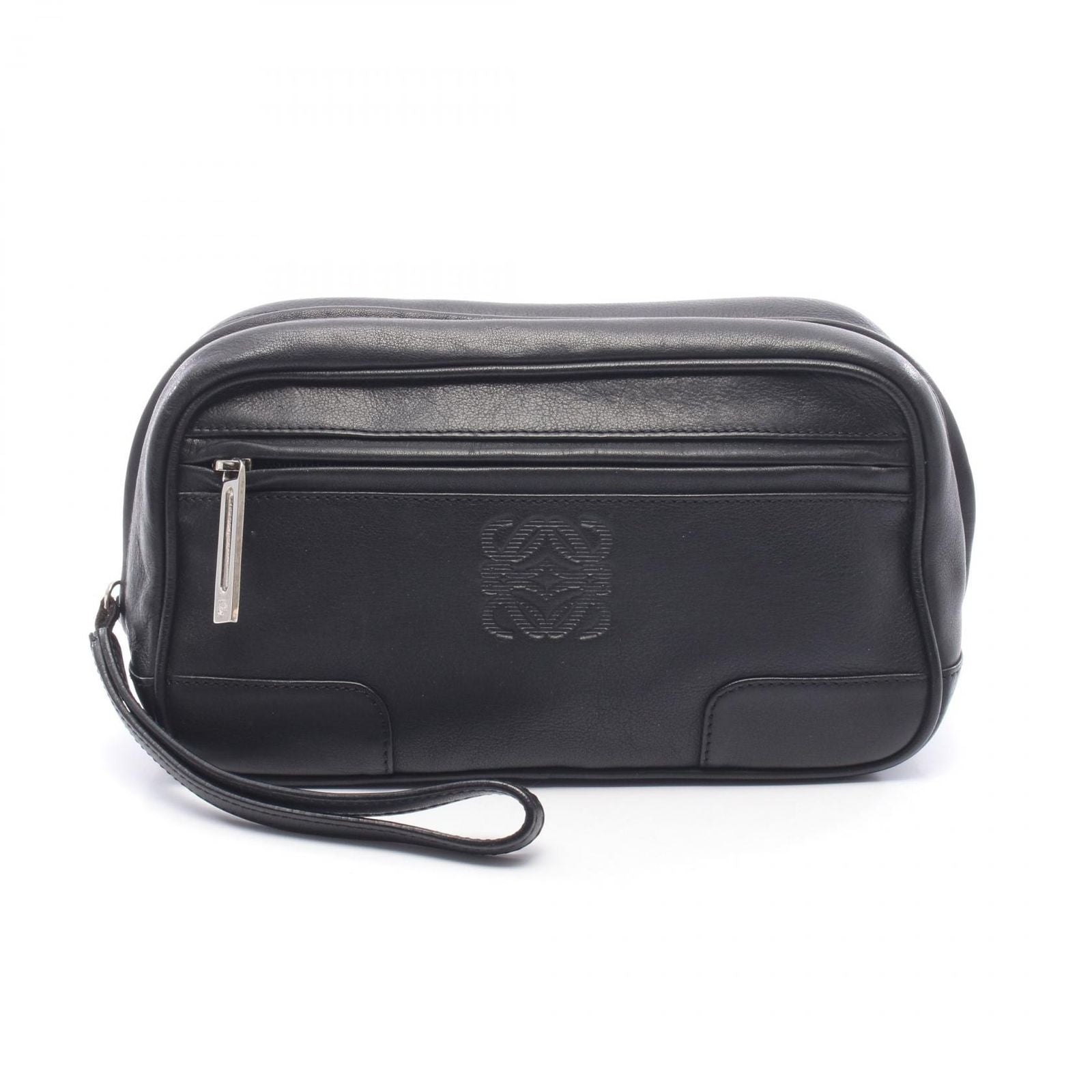 Loewe Clutch Anagram Black Leather