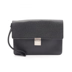 Louis Vuitton Clutch Selenga Taiga Ardoise Black Leather