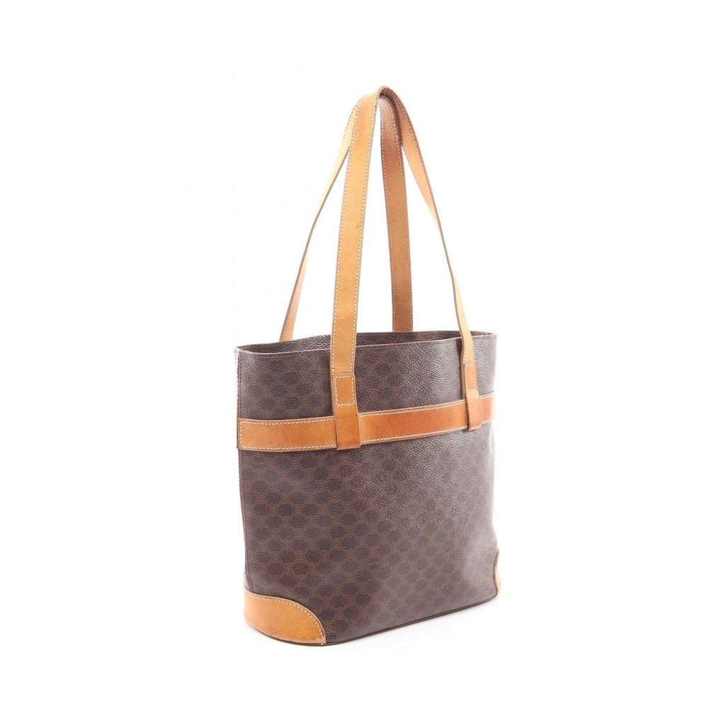 Celine Tote Bag Macadam Brown Canvas Leather — view 2