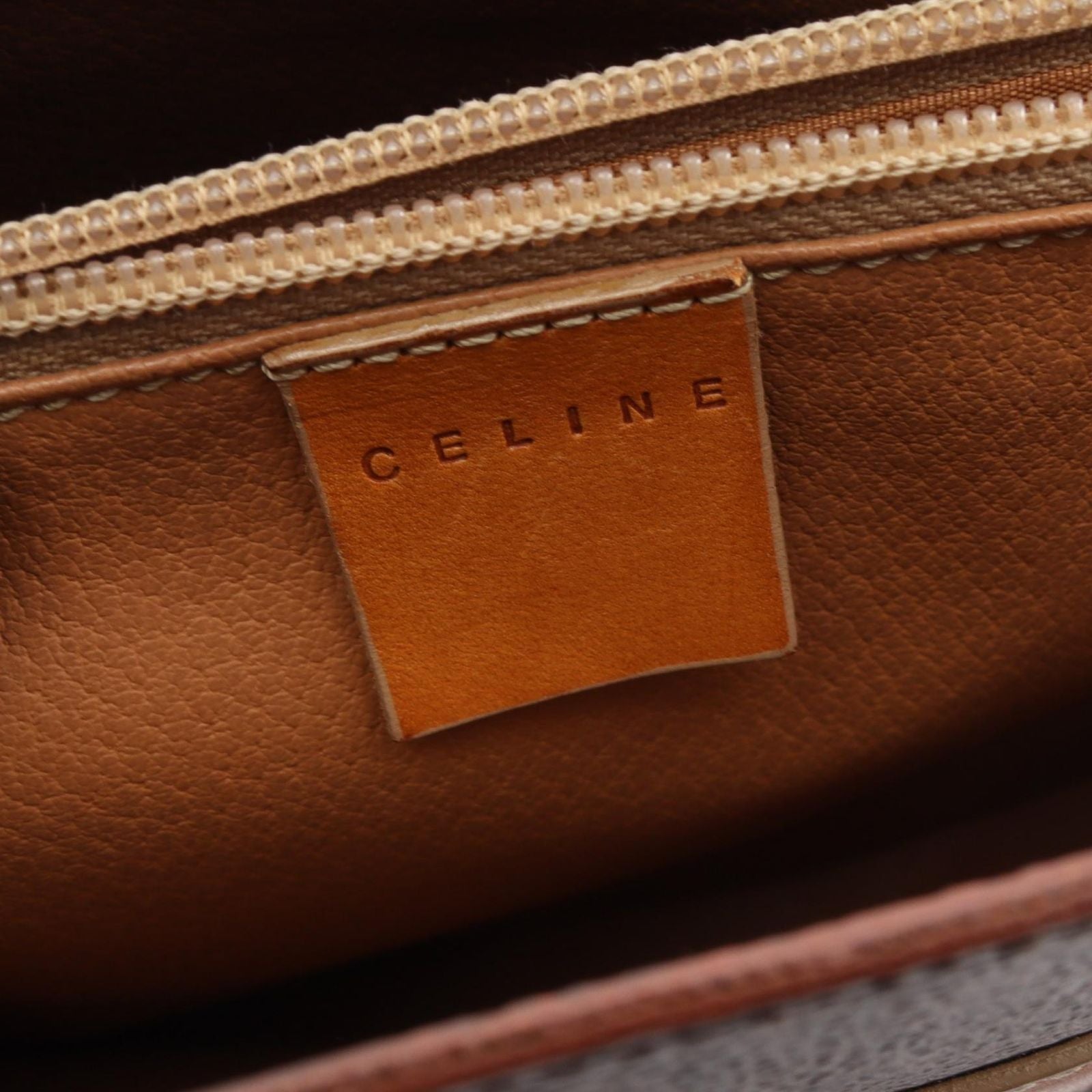 Celine Tote Bag Macadam Brown Canvas Leather — view 4