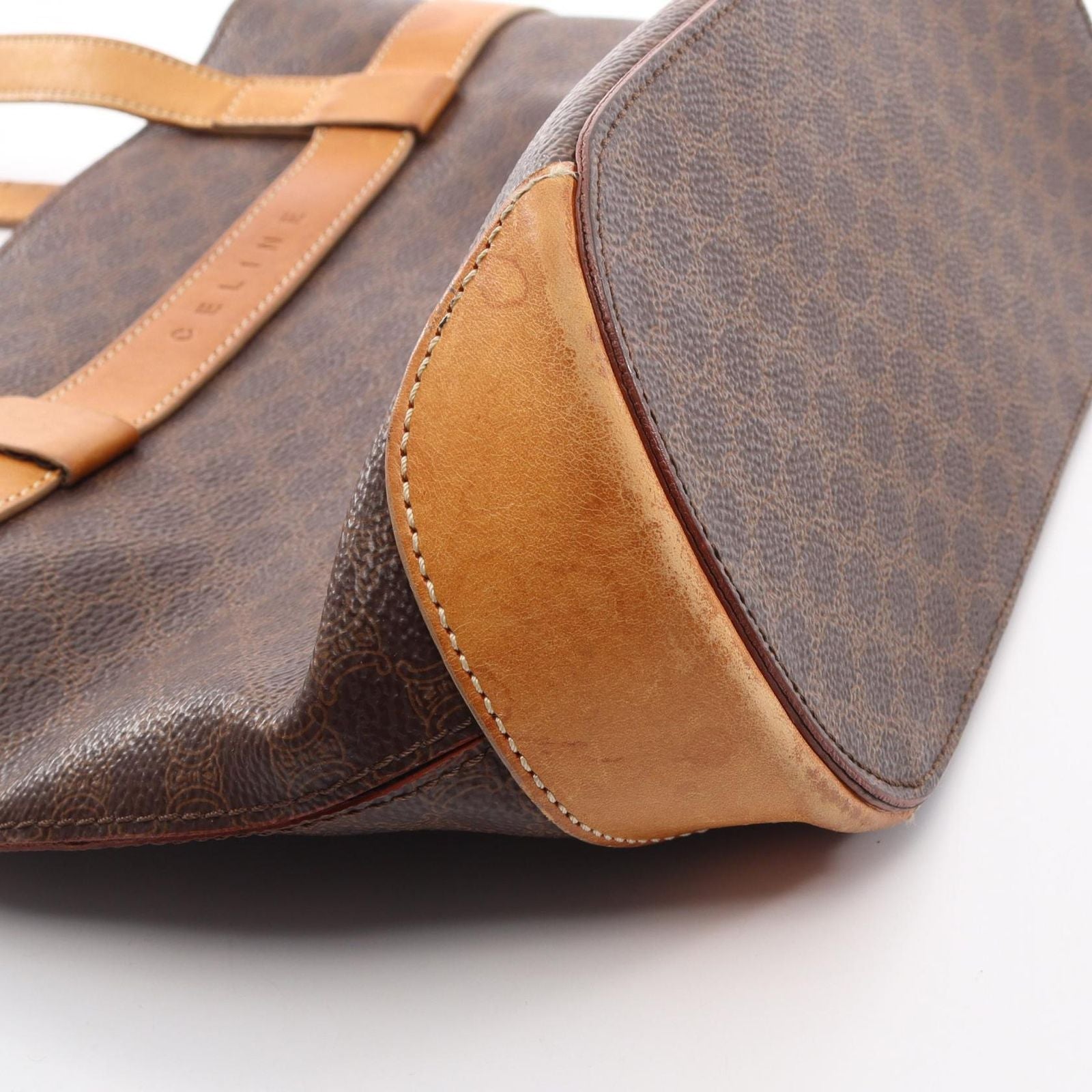 Celine Tote Bag Macadam Brown Canvas Leather — view 7