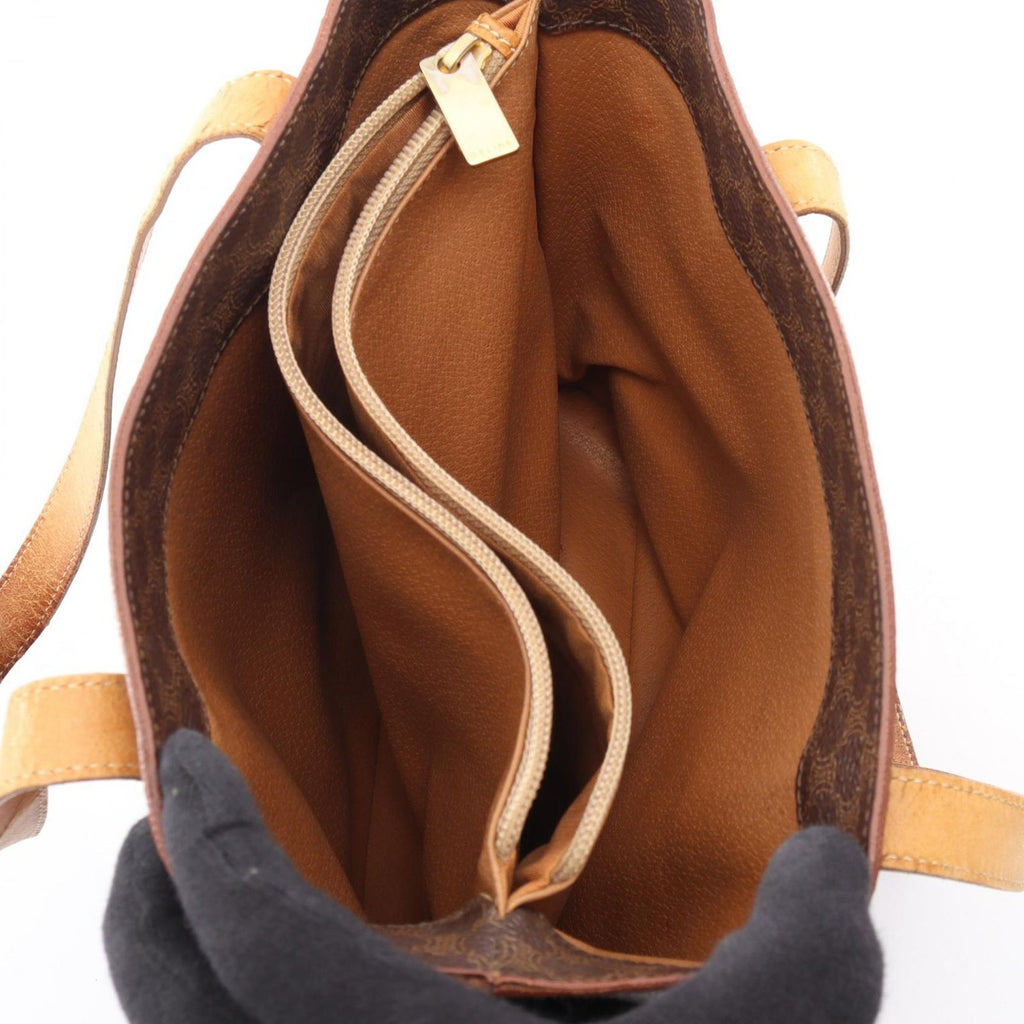 Celine Tote Bag Macadam Brown Canvas Leather — view 3