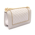 Chanel Shoulder Bag Boy Light Gray Lambskin Boy 19 Chain — view 2