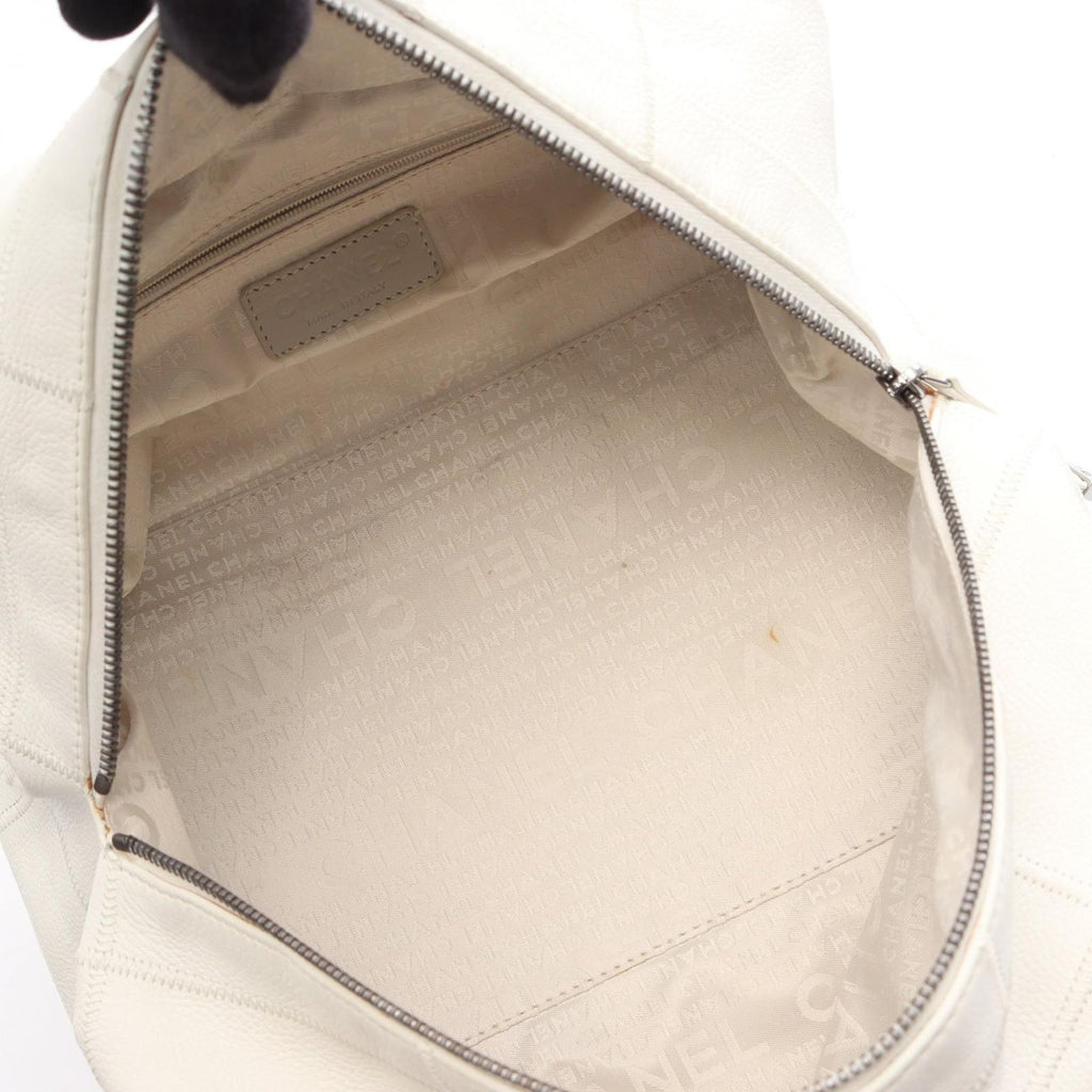Chanel Handbag Choco Bar Boston Bag White Caviar Leather — view 3