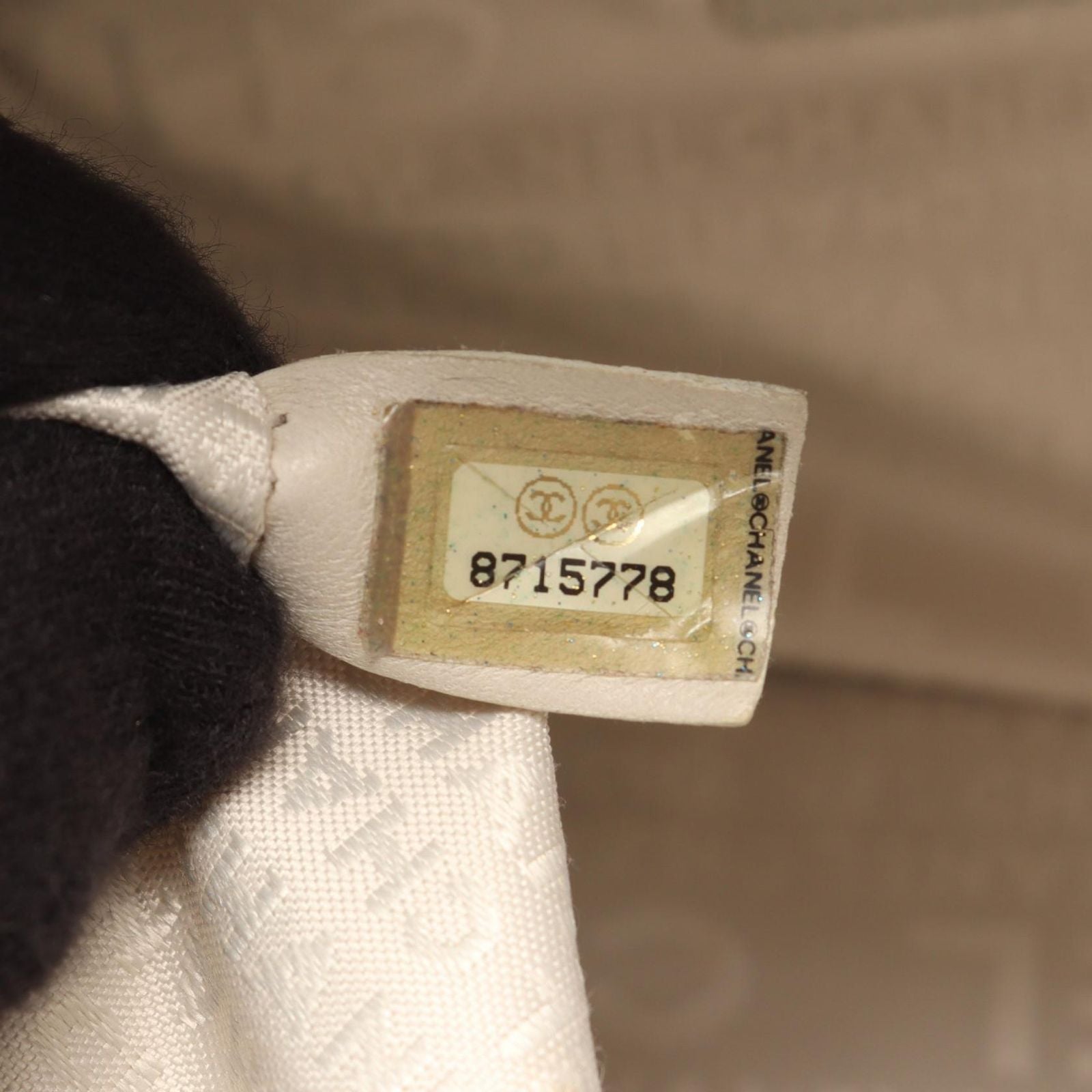 Chanel Handbag Choco Bar Boston Bag White Caviar Leather — view 5