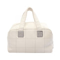 Chanel Handbag Choco Bar Boston Bag White Caviar Leather