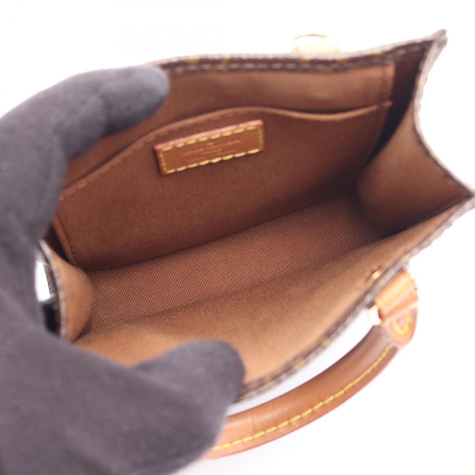 Louis Vuitton Petite Sac Plat Monogram 2-Way Canvas Leather Handbag — view 3