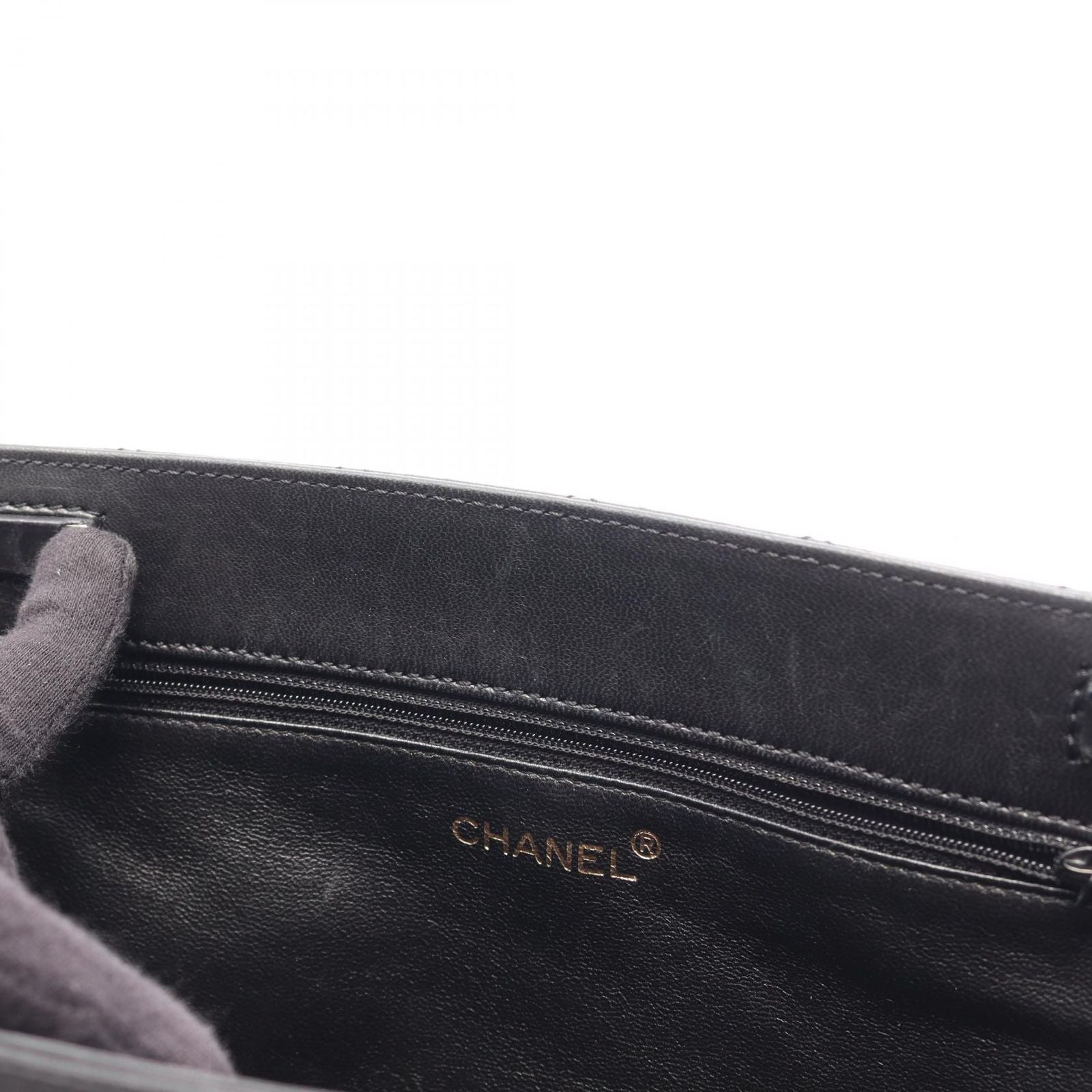 Chanel Shoulder Bag Quilted Black Lambskin — view 8