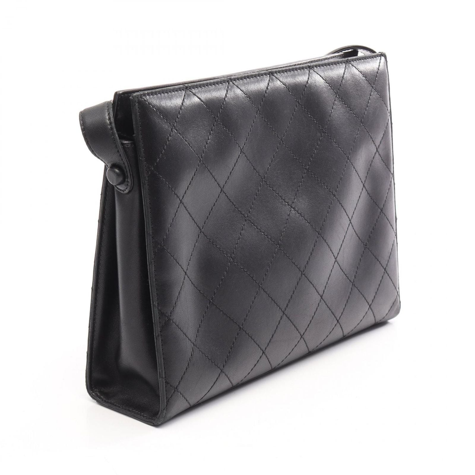 Chanel Shoulder Bag Quilted Black Lambskin — view 2