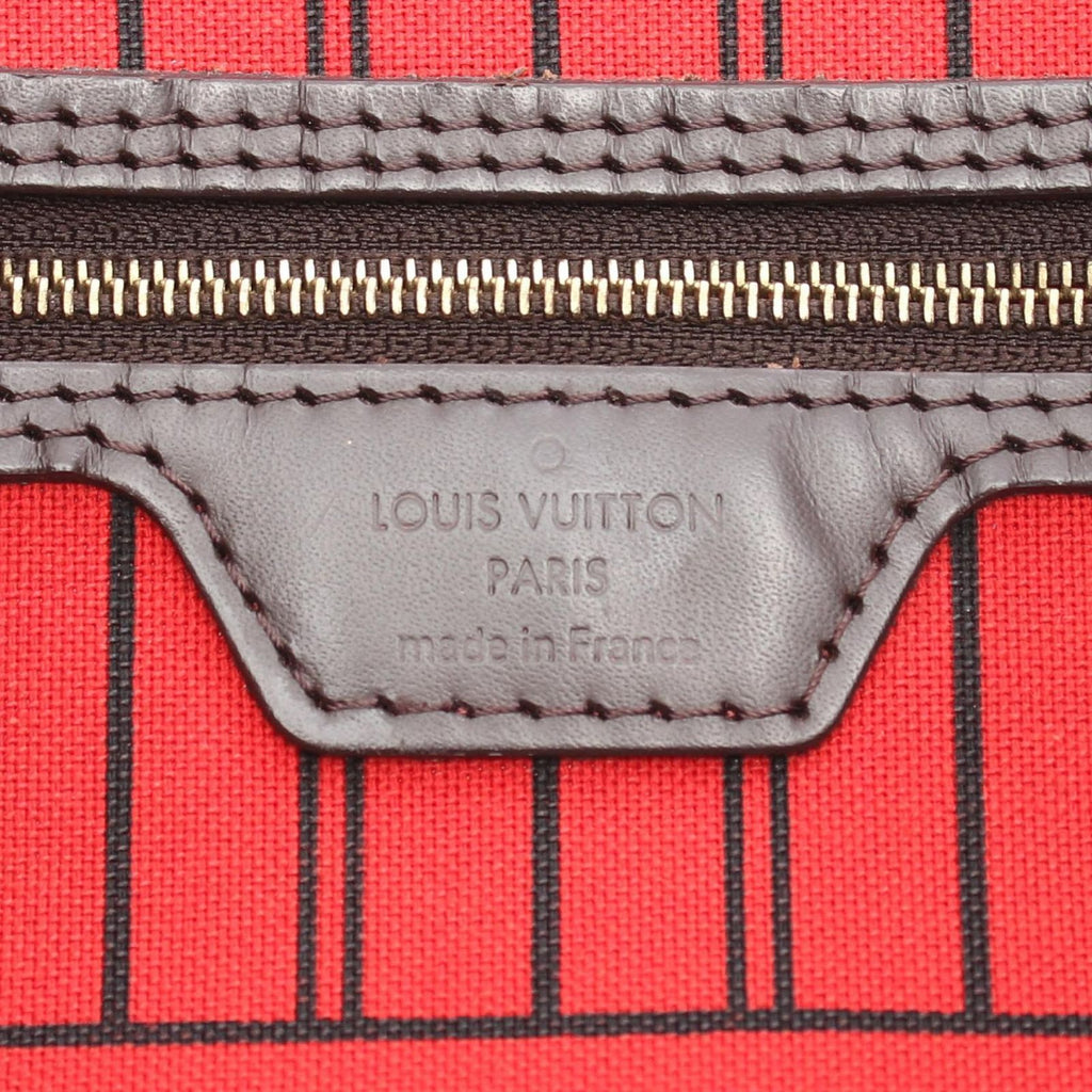 Louis Vuitton Tote Bag Neverfull MM Damier Ebene Cerise Canvas Leather — view 4